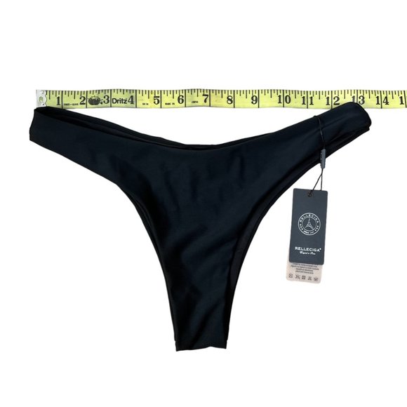 RELLECIGA Black Cheeky Brazilian Cut Bikini Bottom Women's Size S - Picture 4 of 5